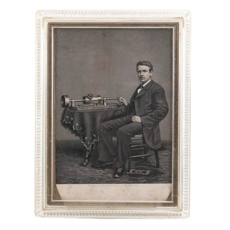1878 Engraving of T.A. Edison by J.J. Cade from auction in Union, Illinois — image 6