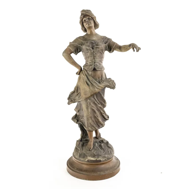 Art Nouveau Young Woman Sculpture from auction in Union, Illinois — image 9