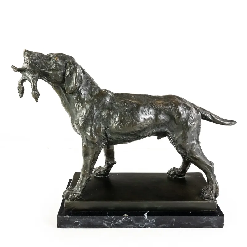 Hunting Dog Bronze Sculpture from auction in Union, Illinois — image 19