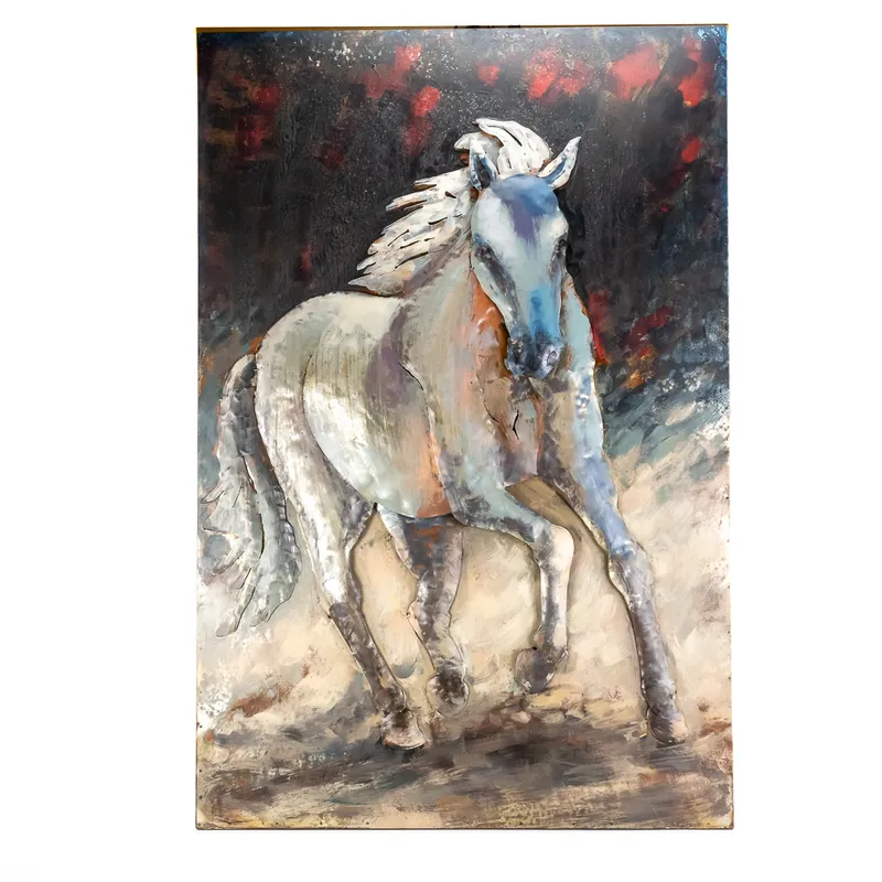 "White Stallion" 3D Metal Wall Art from auction in Union, Illinois — image 22