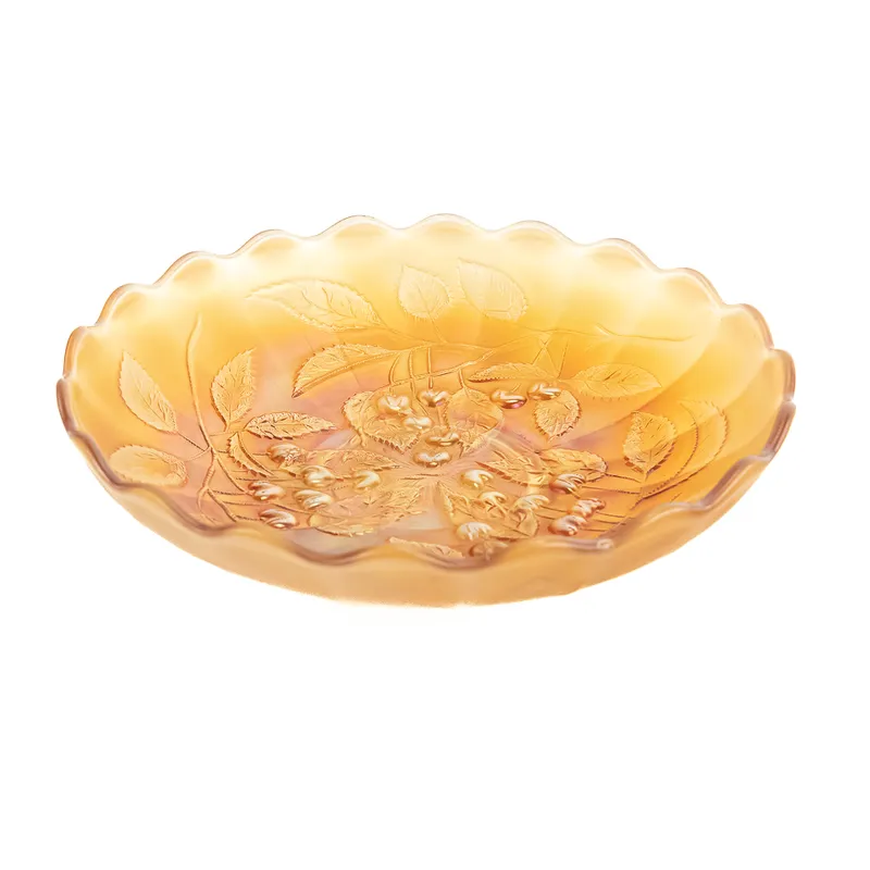 Carnival Glass: Millersburg Hanging Cherries Bowl from auction in Union, Illinois — image 10