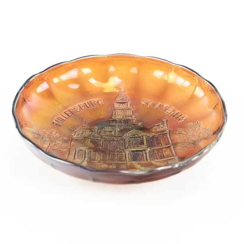 Carnival Glass: Millersburg Courthouse Bowl from auction in Union, Illinois — image 25