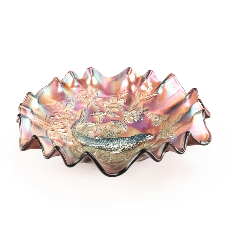 Carnival Glass: Millersburg Big Fish Bowl from auction in Union, Illinois — image 23