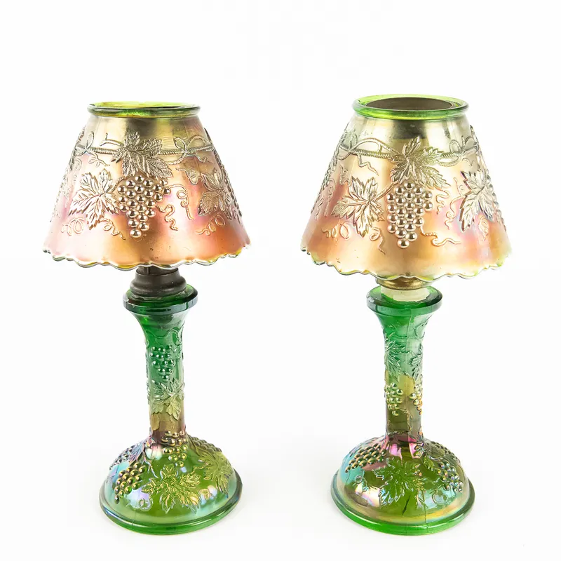 Carnival GlassNorthwood Grape & Cable Lamps (Pair) from auction in Union, Illinois — image 38