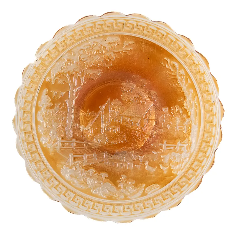 Carnival Glass: Imperial Homestead Chop Plate from auction in Union, Illinois — image 40