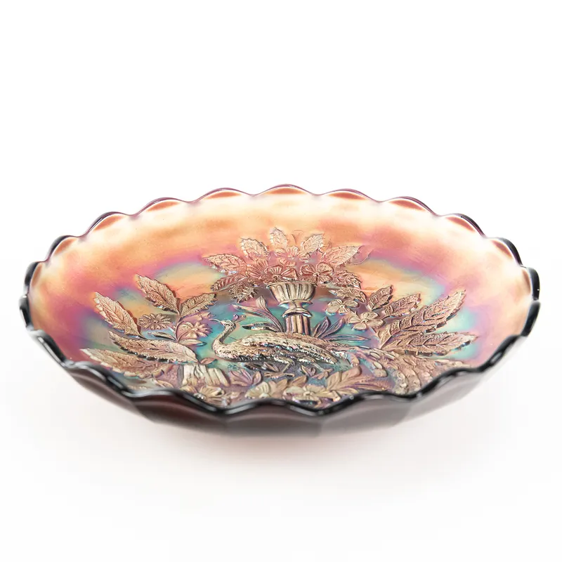 Carnival Glass: Millersburg Peacock & Urn Lg Bowl from auction in Union, Illinois — image 47