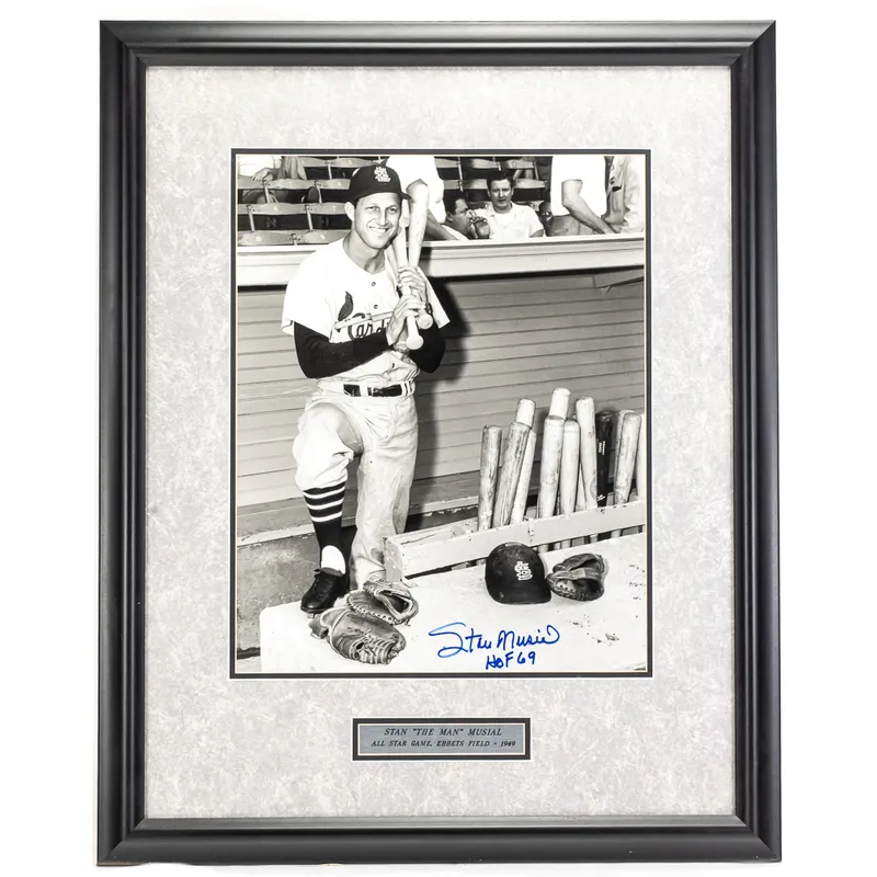 Framed Stan “The Man” Musial Photograph – 1949 from auction in Union, Illinois — image 3