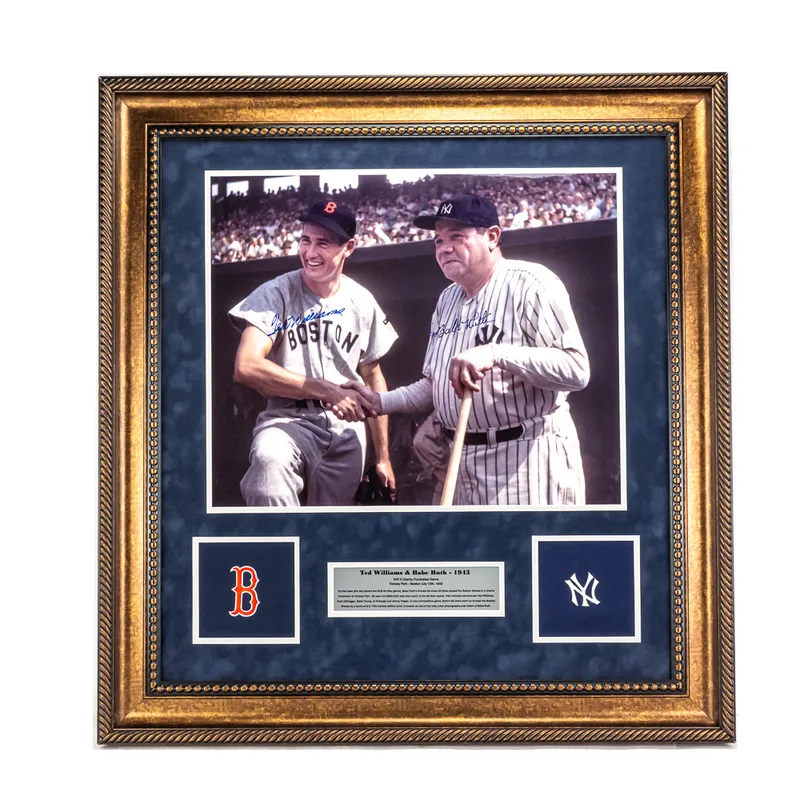 1943 Framed & Auto Babe Ruth & Ted Williams Photo from auction in Union, Illinois — image 6