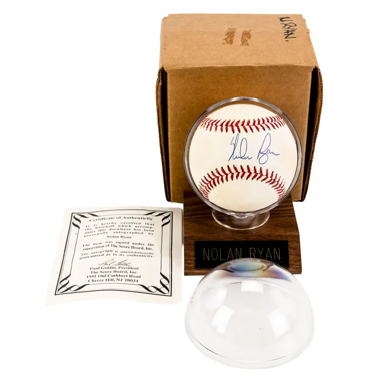 Nolan Ryan Autographed American League Baseball from auction in Union, Illinois — image 27