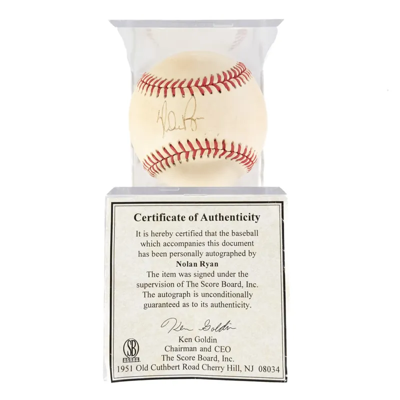 Nolan Ryan Autographed American League Baseball from auction in Union, Illinois — image 33