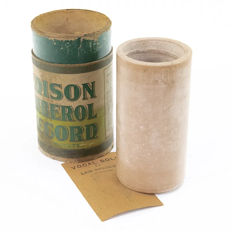 Columbia Brown Wax Cylinder Record & Insert from auction in Union, Illinois — image 27