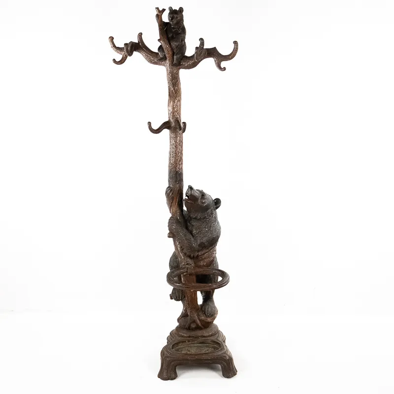 Black Forest Carved Wood Hall Tree from auction in Union, Illinois — image 4