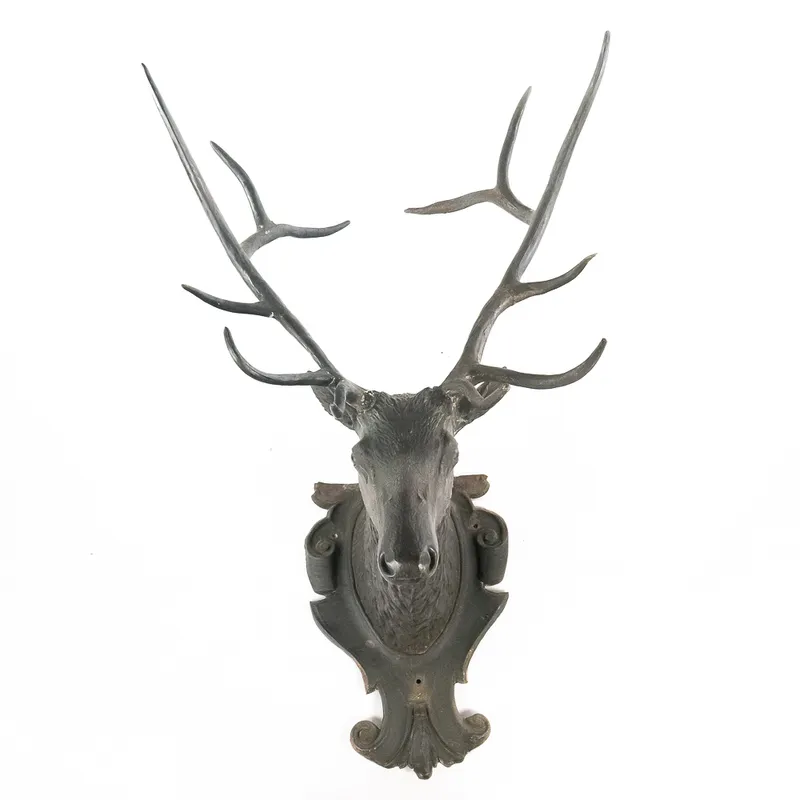 Hand Formed Life Sized  Copper Elk Head from auction in Union, Illinois — image 3