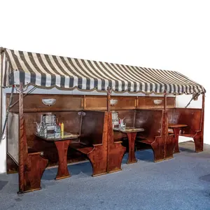 (3) Soda Fountain Saloon Wood Booths w/Tables