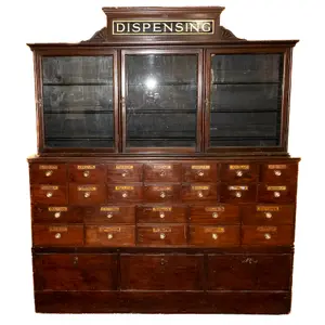 Turn of the Century Antique Oak Apothecary Cabinet