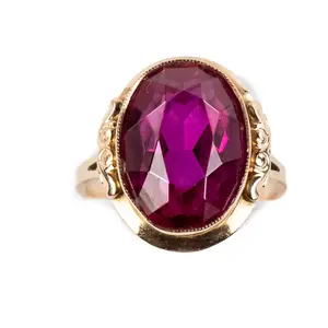 Ladies 14k Rasberry Red Ruby Statement Ring