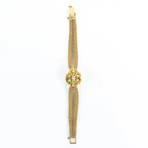 Ladies 14k Opal Accented Hidden Geneva Watch