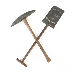 Vintage United Mine Workers Pick Axe & Shovel Sign