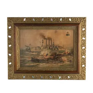 Framed Span Am War Saloon Print