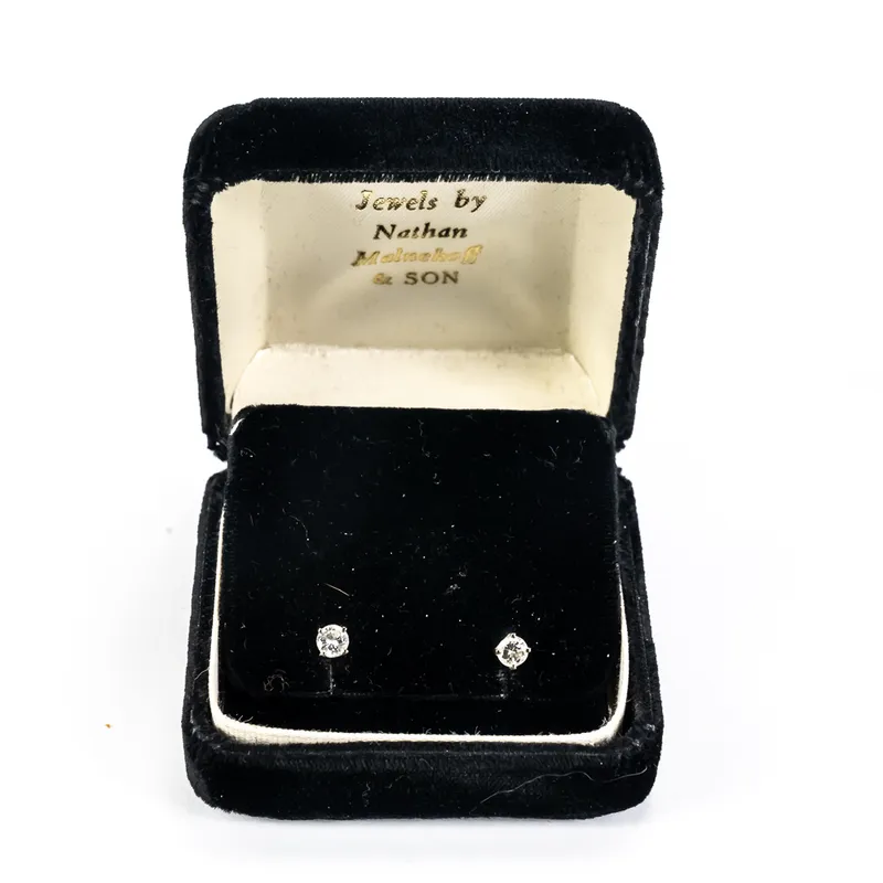 Ladies 14k WG .60-.75 Diamond Stud Earring Pair ++ from auction in Union, Illinois — image 2