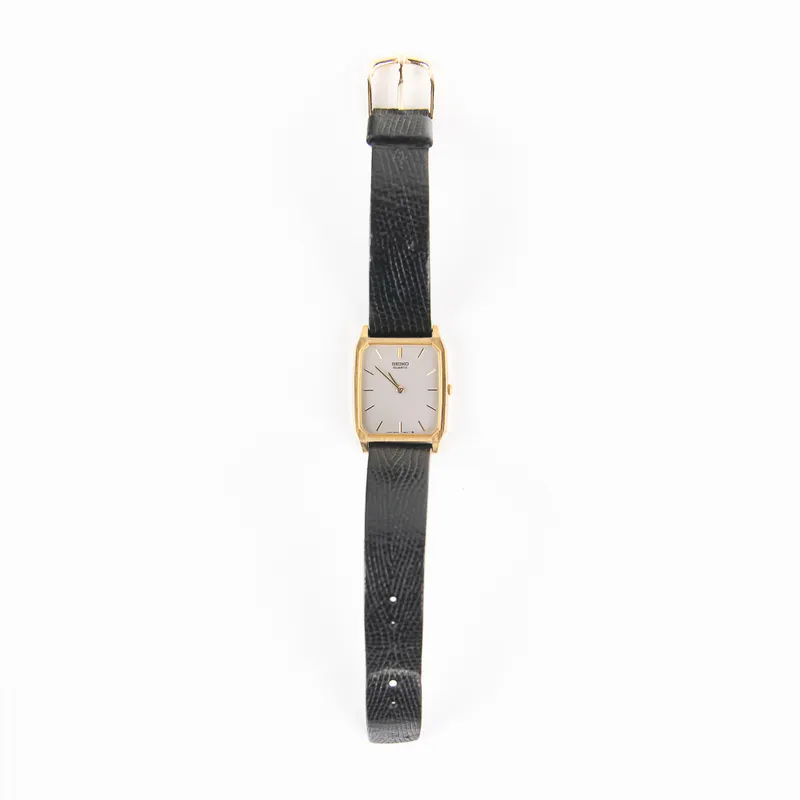 Seiko Gold Tone Rectangular Tank Watch 5P30-5039 from auction in Union, Illinois — image 5