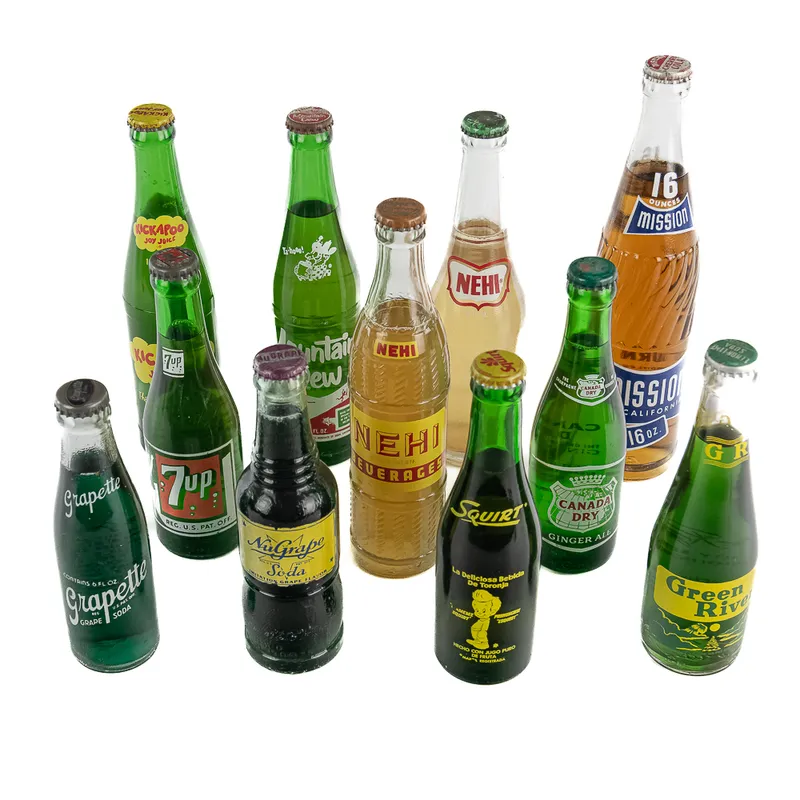 (11) Vintage Soda Pop Glass Bottle Assortment from auction in Union, Illinois — image 23