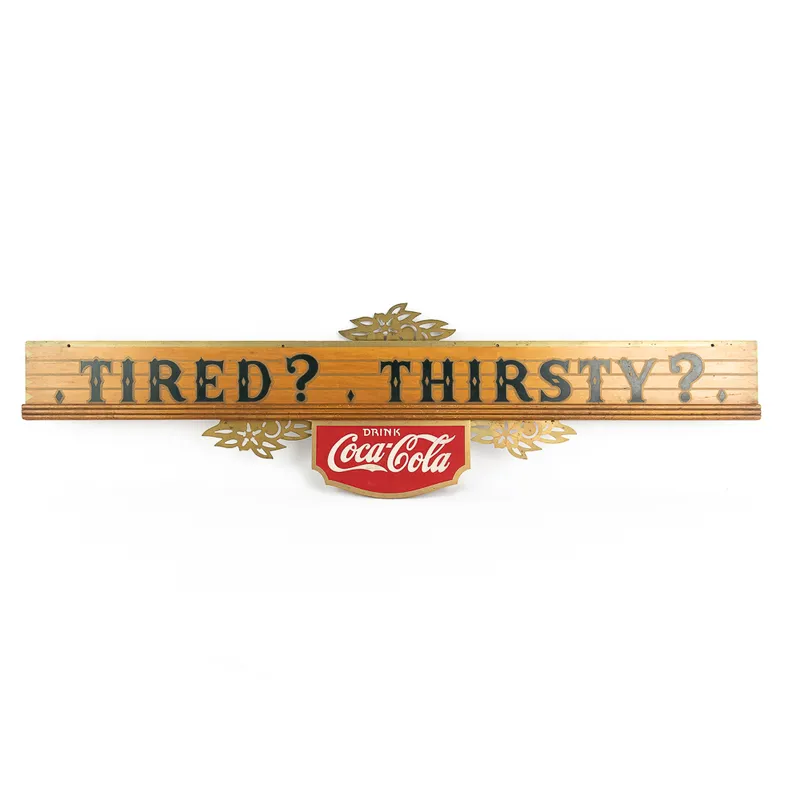 Coca-Cola Tired? Thirsty? Kay Advertising Sign from auction in Union, Illinois — image 30