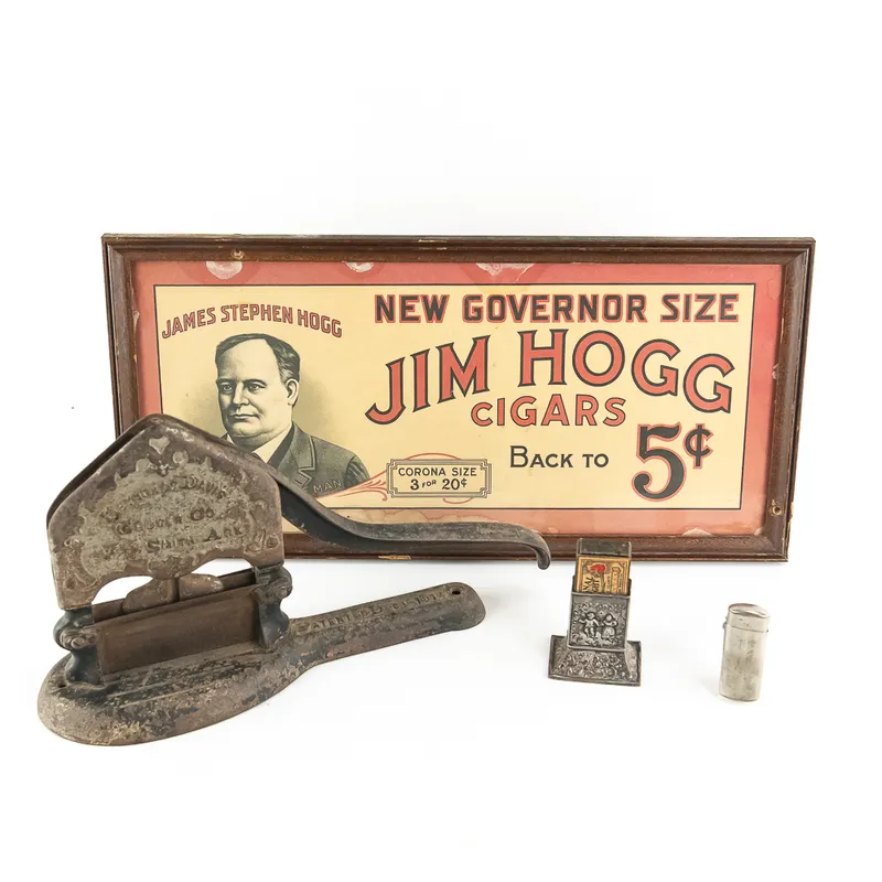 Tobacco Cutter Jim Hogg Framed Advertisment & More from auction in Union, Illinois — image 38
