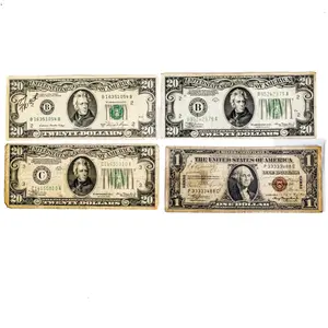1935-A Hawaii $1 Silver Certificate & (3) $20 Bill