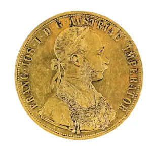 1915 Francis Joseph 4 Ducat Restrike Gold Coin