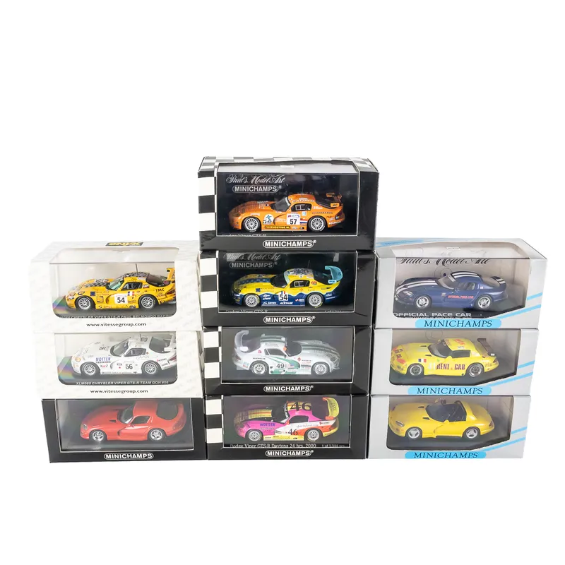 (10) NIB Dodge Viper MINICHAMPS 1:43 Model Cars from auction in Union, Illinois — image 11