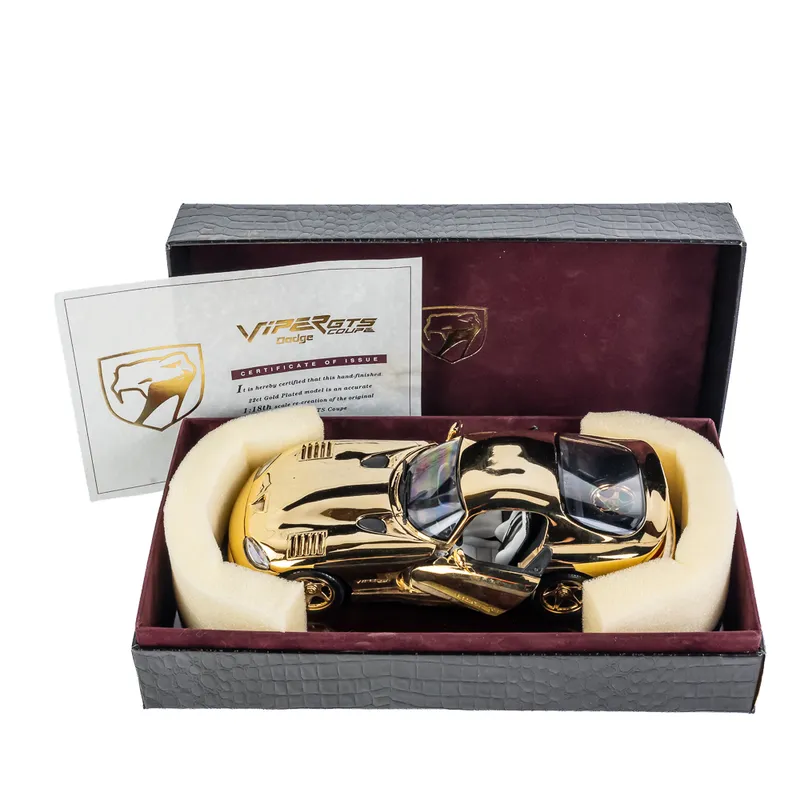 22 kt Gold Plated Dodge Viper Diecast Model w Case from auction in Union, Illinois — image 43