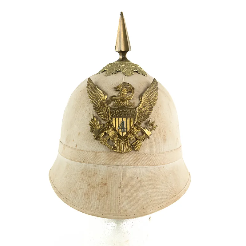 Span Am War US Army M1887 4th Cav. Pith Sun Helmet from auction in Union, Illinois — image 20