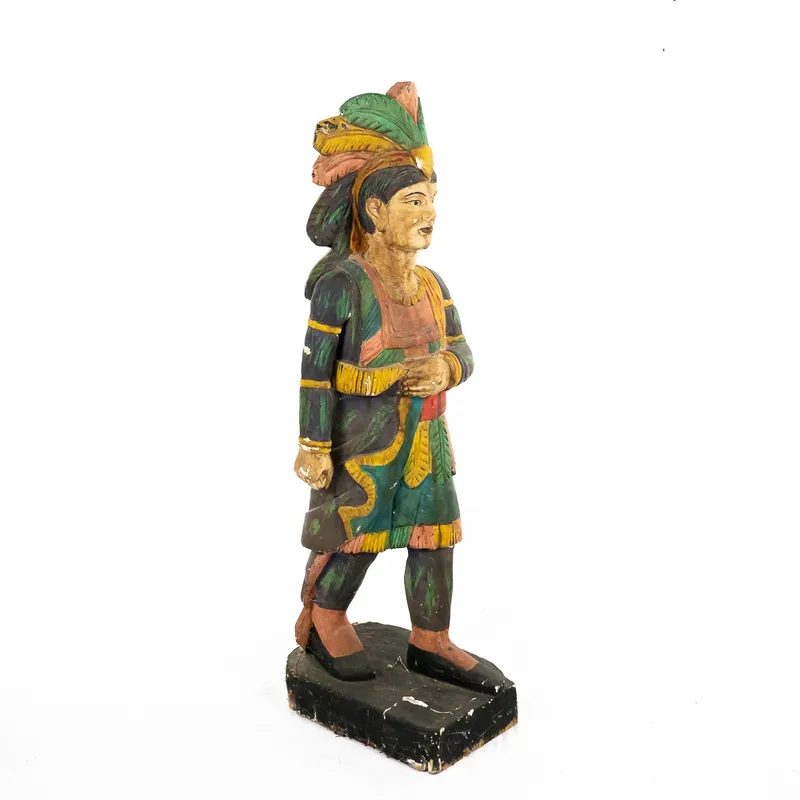 Cigar Store Advertising Wood Indian from auction in Union, Illinois — image 2