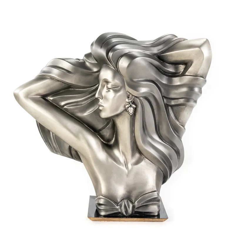 "The Model" Art Deco-Style Bust Sculpture from auction in Union, Illinois — image 14