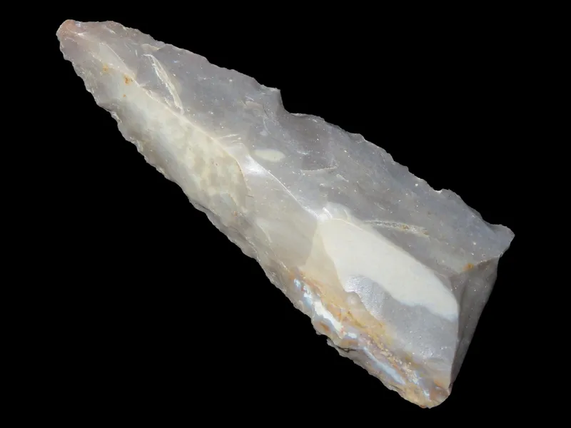 2 1/2" Paleolithic to Neolithic Triangular Knife, Found in Denmark, Northern Europe from auction in Quincy, Illinois — image 12