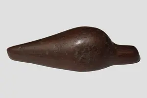 4 1/16" Lizard Effigy, Tom Davis COA, Found in Kentucky, Made of Brown Slate
