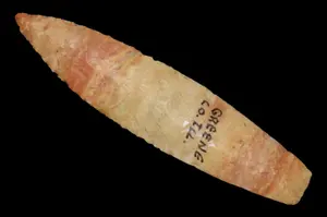 3 7/8" Agate Basin, Payson Material, Greene Co., Illinois, Found by Lonnie Helderman