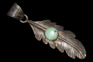 2 7/8" Native American Pendant with Turquoise Stone