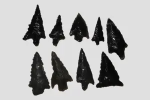 Set of 9 Obsidian Arrowheads, Oregon