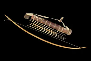 41 1/2" Bow with Arrows and 20" Quiver, Native to Africa