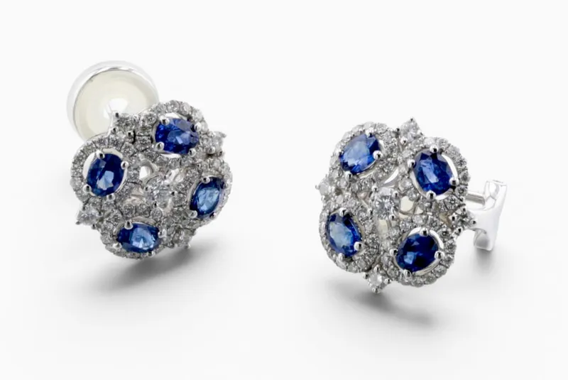 18K Sapphire and Diamond Earrings from auction in West Chester, Pennsylvania — image 4