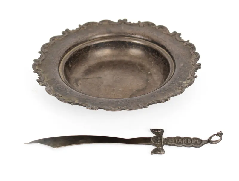 Sterling Silver Bowl, .800 Silver Istanbul Sword Letter Opener from auction in West Chester, Pennsylvania — image 15