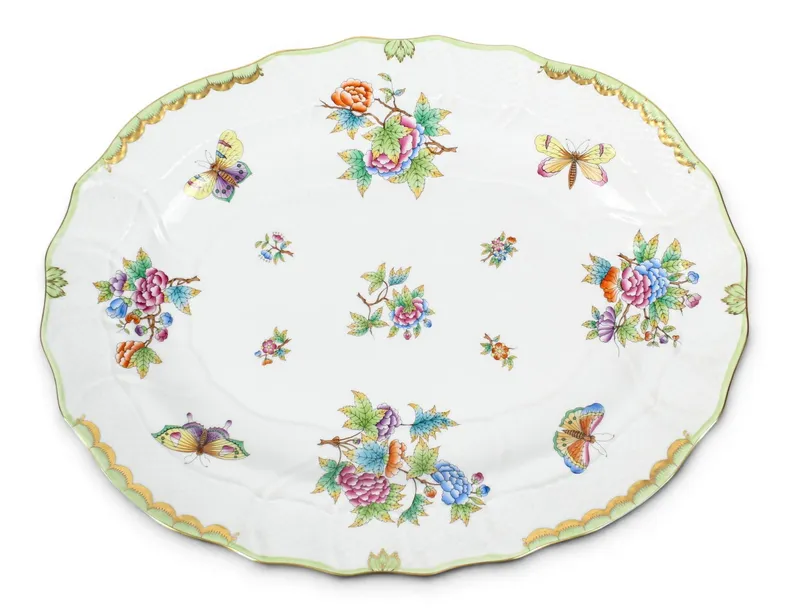 Herend Queen Victoria Pattern Porcelain Serving Platter from auction in West Chester, Pennsylvania — image 20