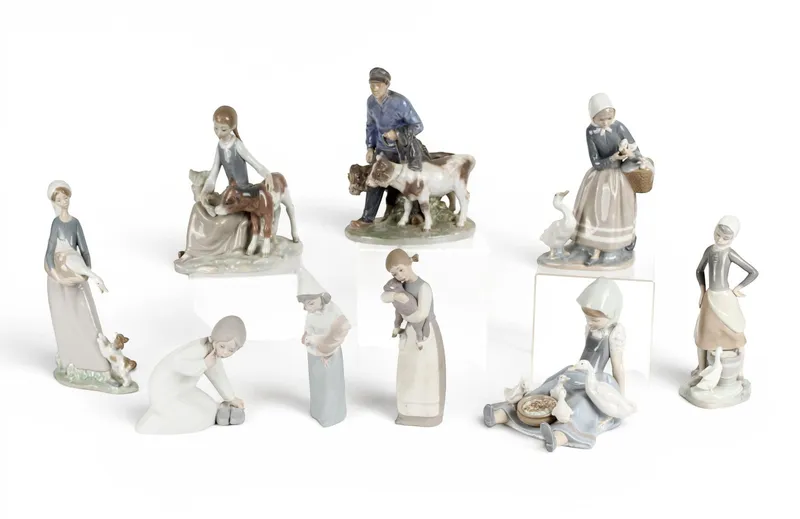 Lladro Porcelain Figurines, Royal Copenhagen Boy with Calves from auction in West Chester, Pennsylvania — image 42
