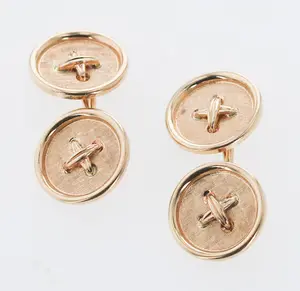 14K Button Cufflinks