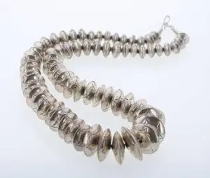 Navajo Silver Saucer Bead Necklace