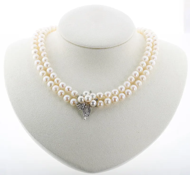 14K Diamond and Pearl Necklace from auction in West Chester, Pennsylvania — image 7
