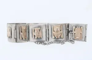 Silver and 14K Gold Peruvian Bracelet