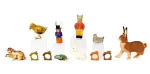 Toys Incl. German Papier Mache Rabbit Candy Container